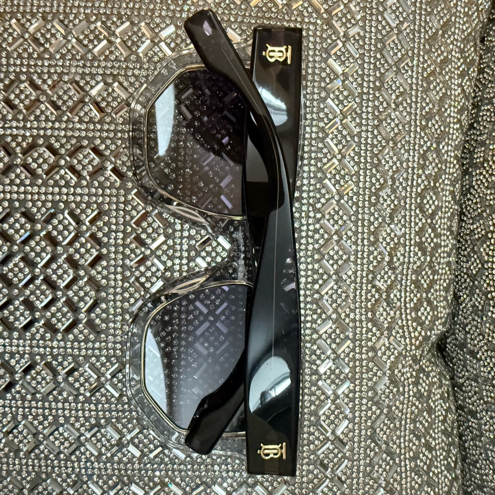 Burberry Grey Transparent Stylish Grey and Gold Sunglasses - Picture 9 of 9